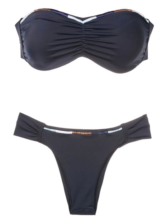 Embroidered Bandeau Bikini