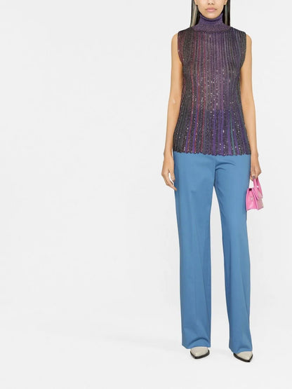 Metallic-Thread Sleeveless Top