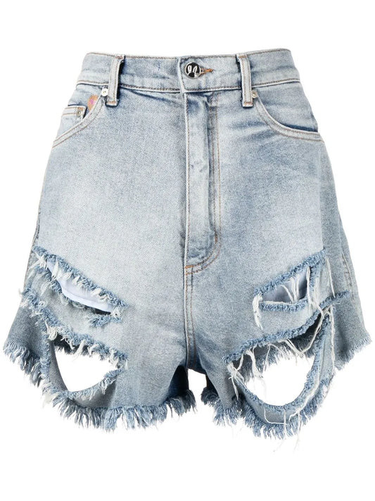 Distressed Denim Shorts