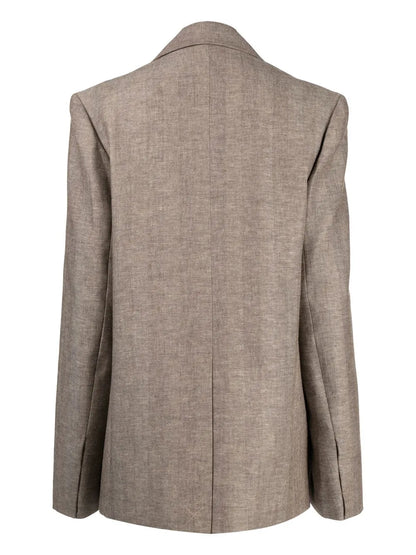 Single-Breasted Linen-Cotton Blazer