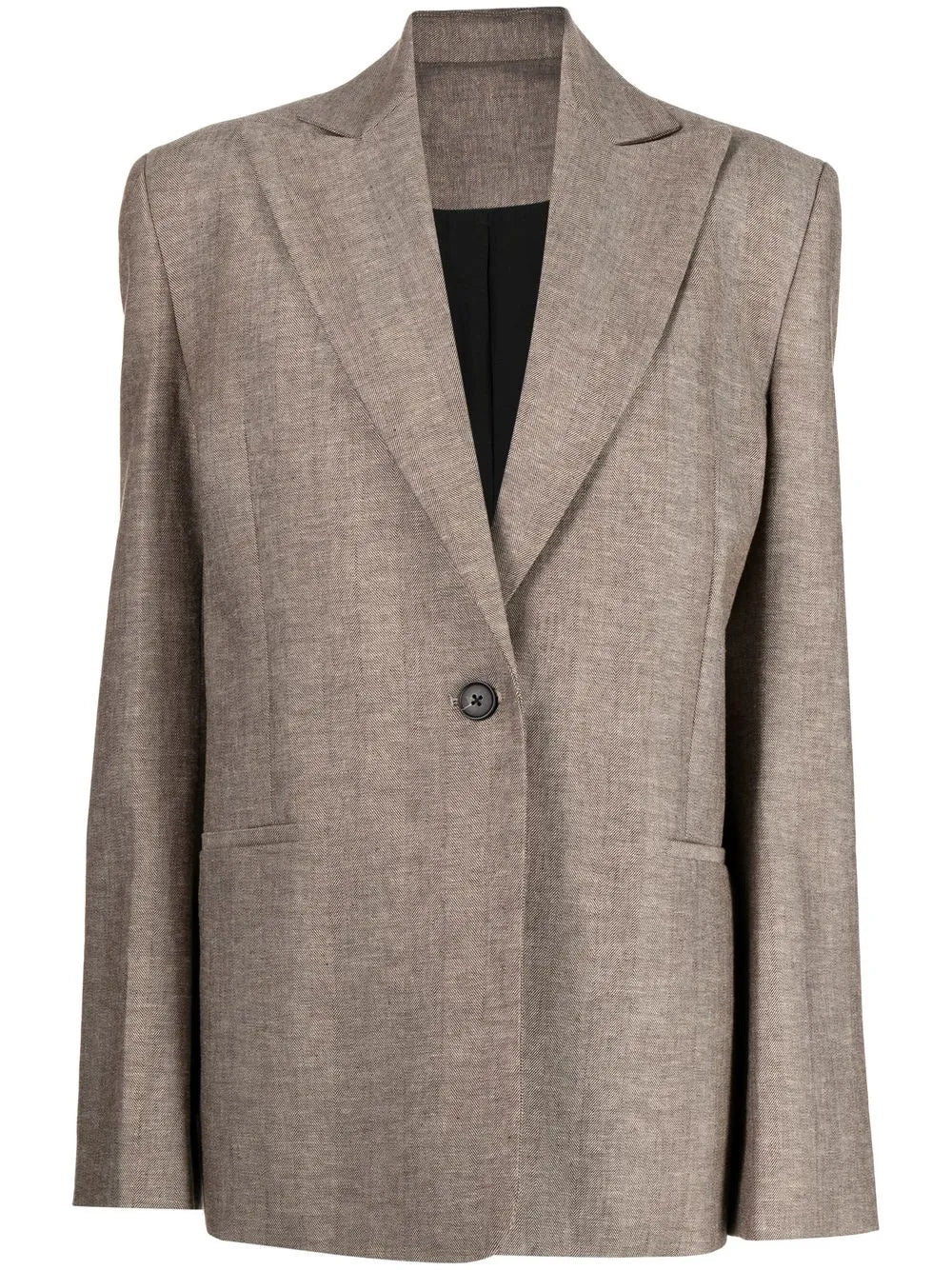 Single-Breasted Linen-Cotton Blazer