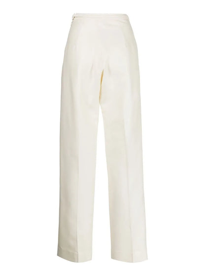 Wide-Leg Wool-Silk Trousers
