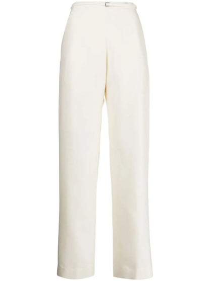 Wide-Leg Wool-Silk Trousers