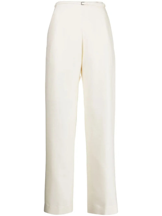 Wide-Leg Wool-Silk Trousers