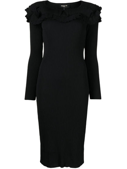 Ribbed-Knit Midi Dress