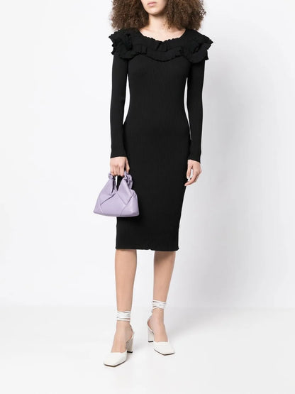 Ribbed-Knit Midi Dress