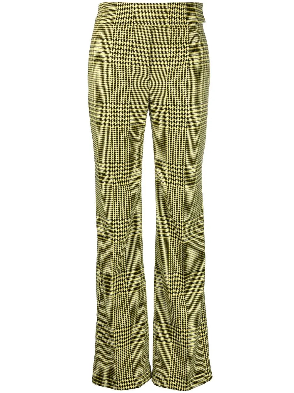 Houndstooth-Print Flared Trousers