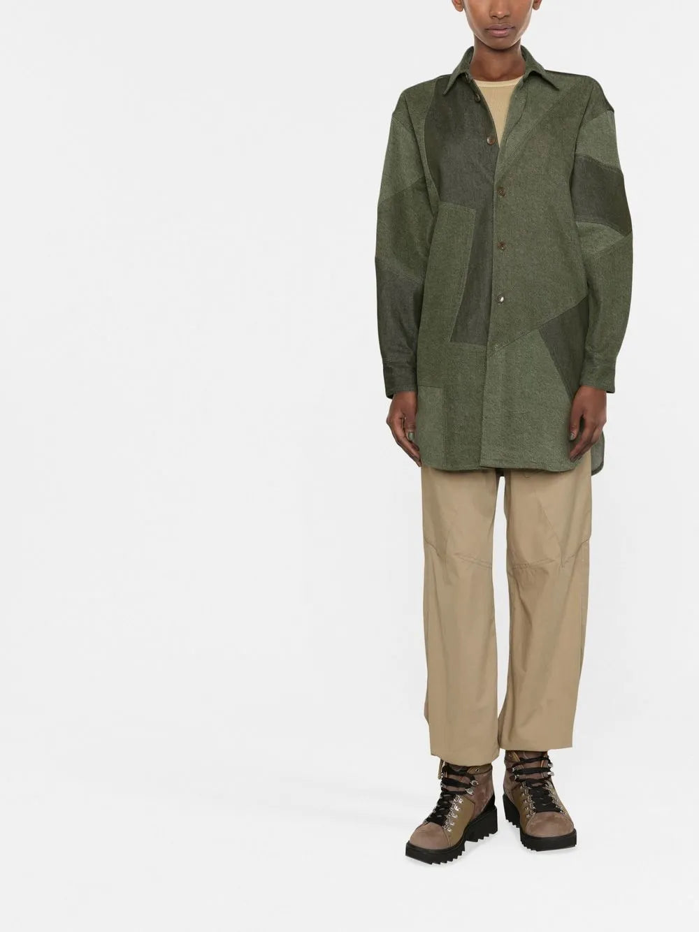 Long-Sleeved Panelled Shirt