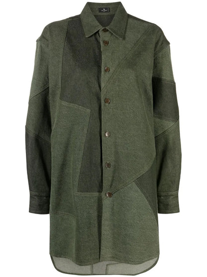 Long-Sleeved Panelled Shirt