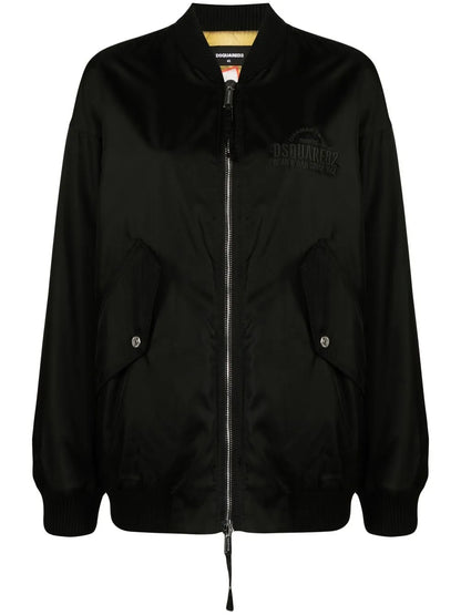 Embroidered-Logo Bomber Jacket