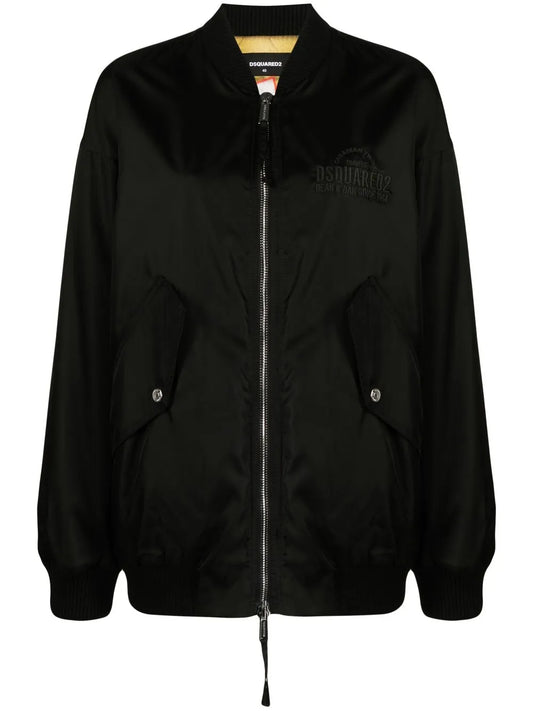 Embroidered-Logo Bomber Jacket