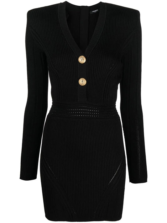 Ribbed-Knit Mini Dress