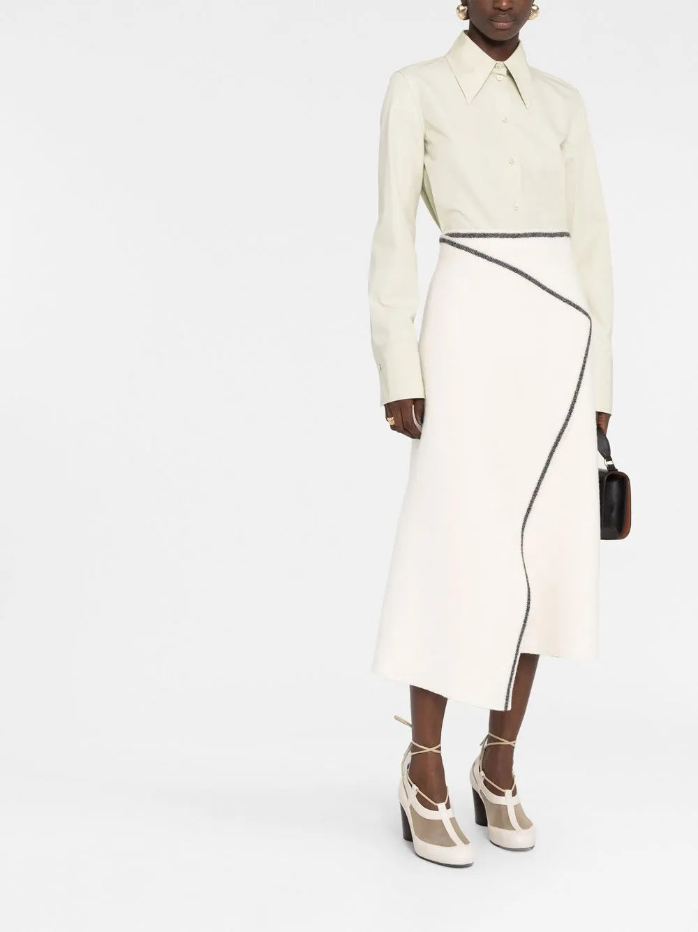 Button-Fastening Poplin Shirt
