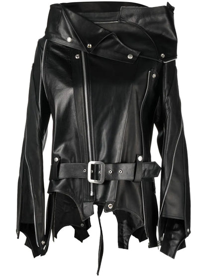 Belted Leather Jacket