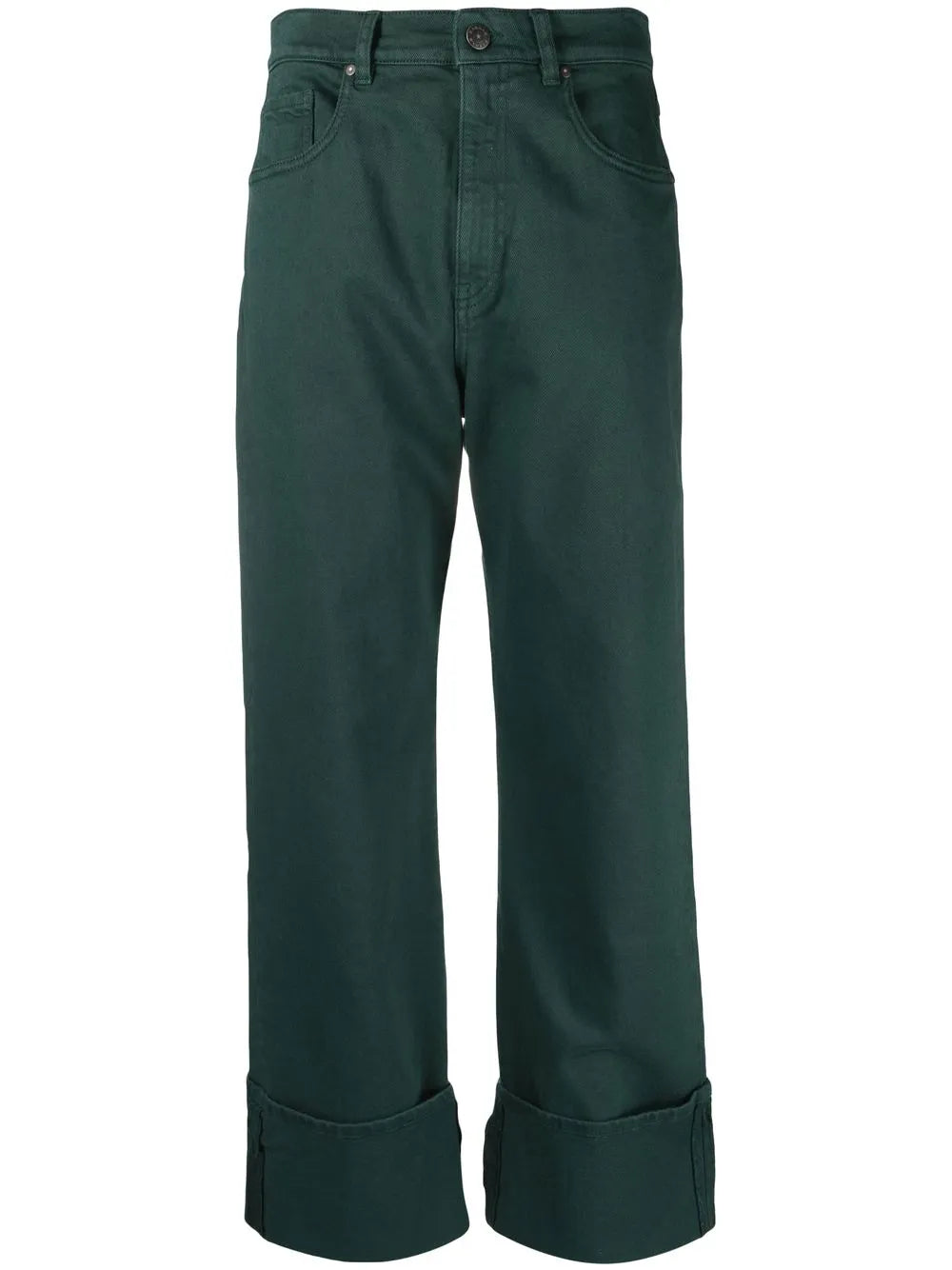 Turn-Up Cuffs Straight-Leg Jeans