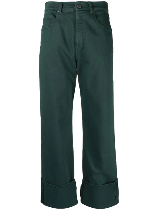 Turn-Up Cuffs Straight-Leg Jeans