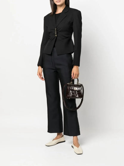 High-Waisted Flared Trousers