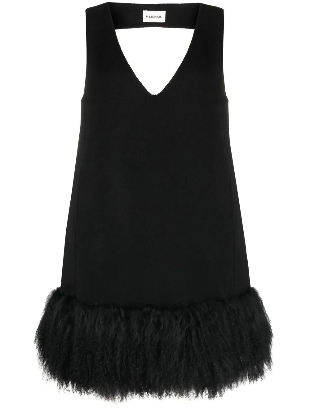Shearling-Hem Minidress
