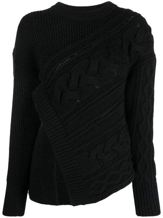 Asymmetric Knitted Wool Jumper