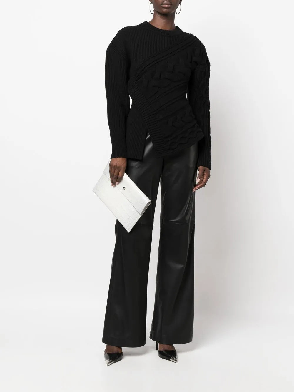 Asymmetric Knitted Wool Jumper