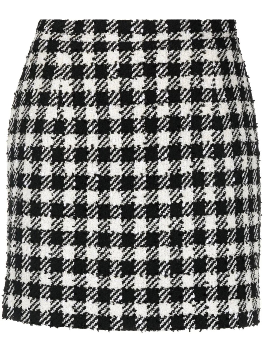 Herringbone-Pattern Print Mini Skirt