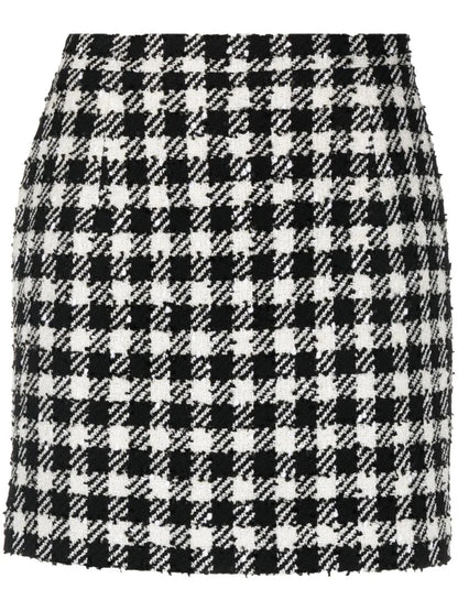 Herringbone-Pattern Print Mini Skirt