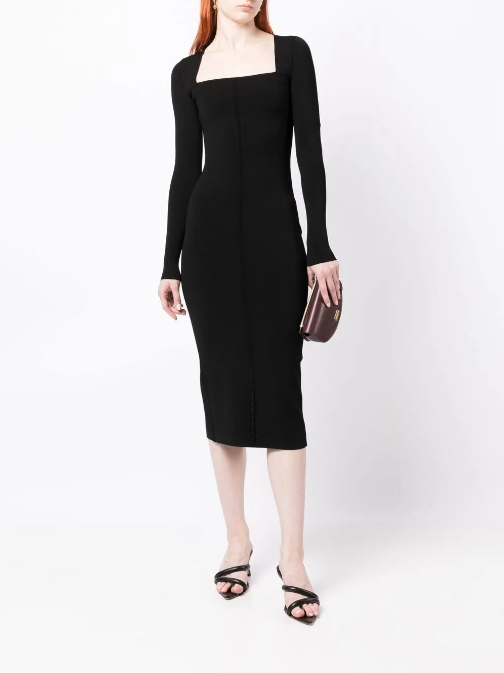 Fitted Square-Neck Dress