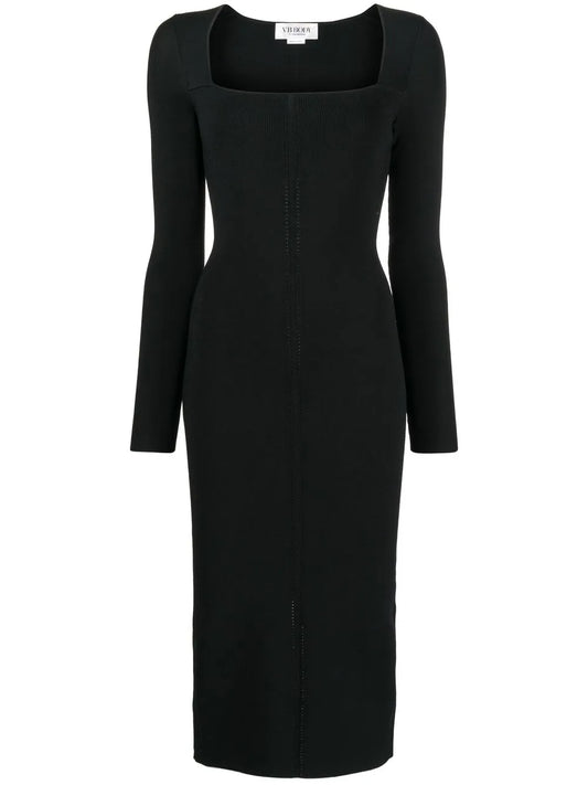 Fitted Square-Neck Dress