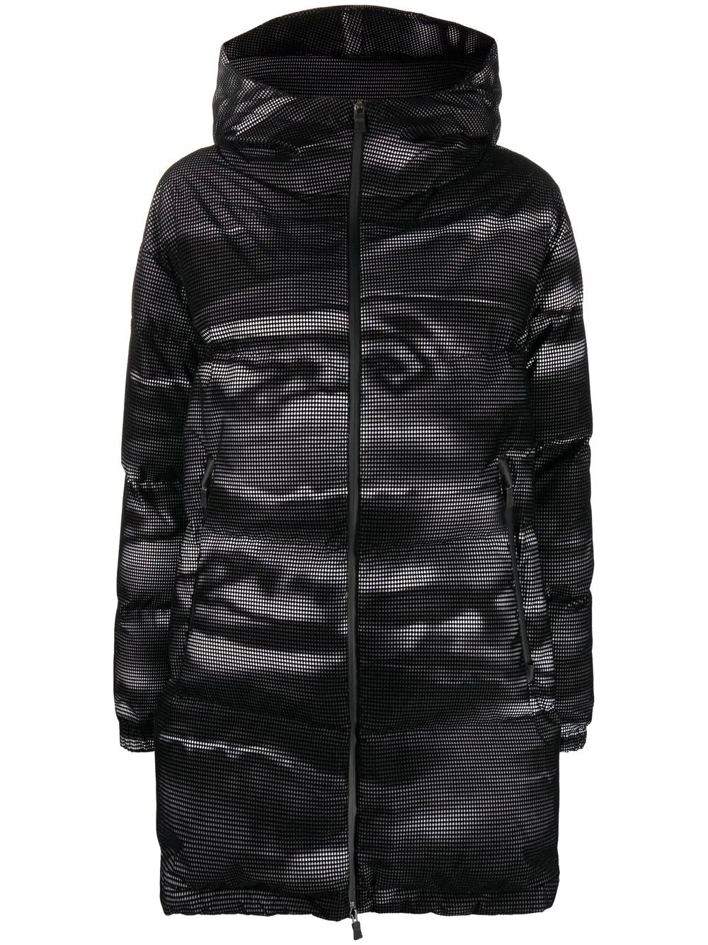 Abstract-Patterned Zip-Up Coat