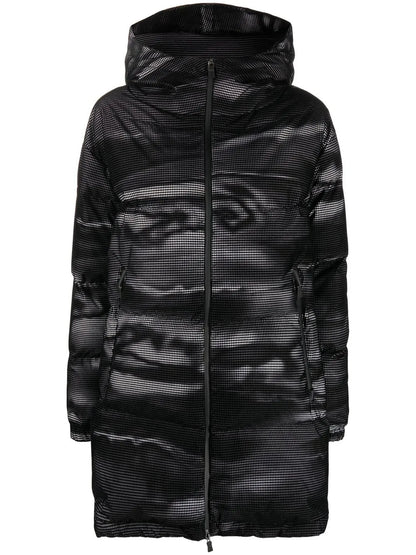 Abstract-Patterned Zip-Up Coat