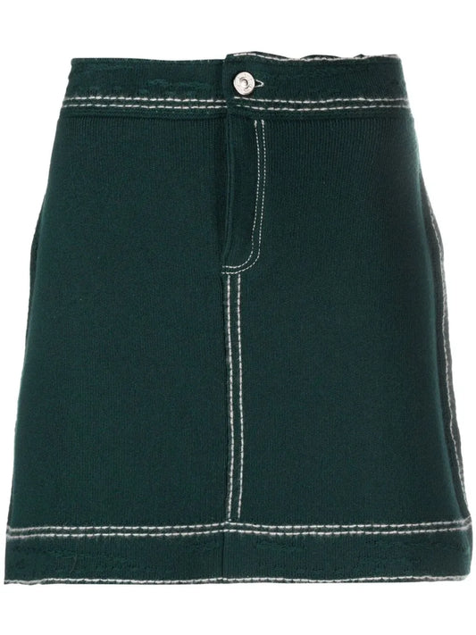 Contrast-Stitch Mini Skirt