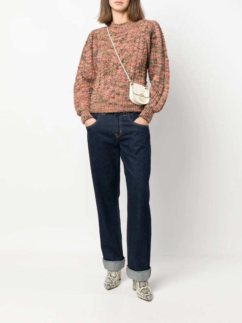 Cable-Knit Speckled Jumper