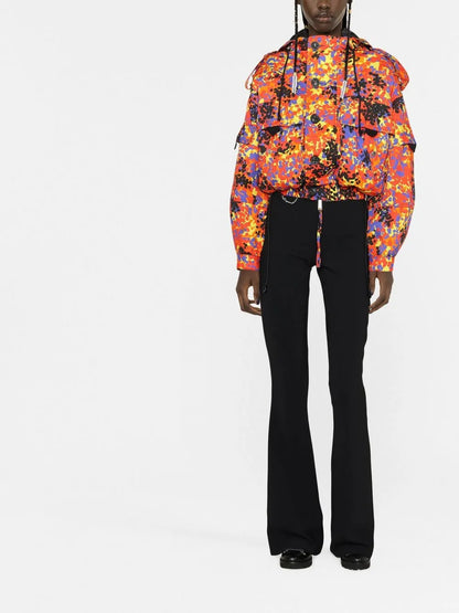 Abstract Print Hooded Jacket