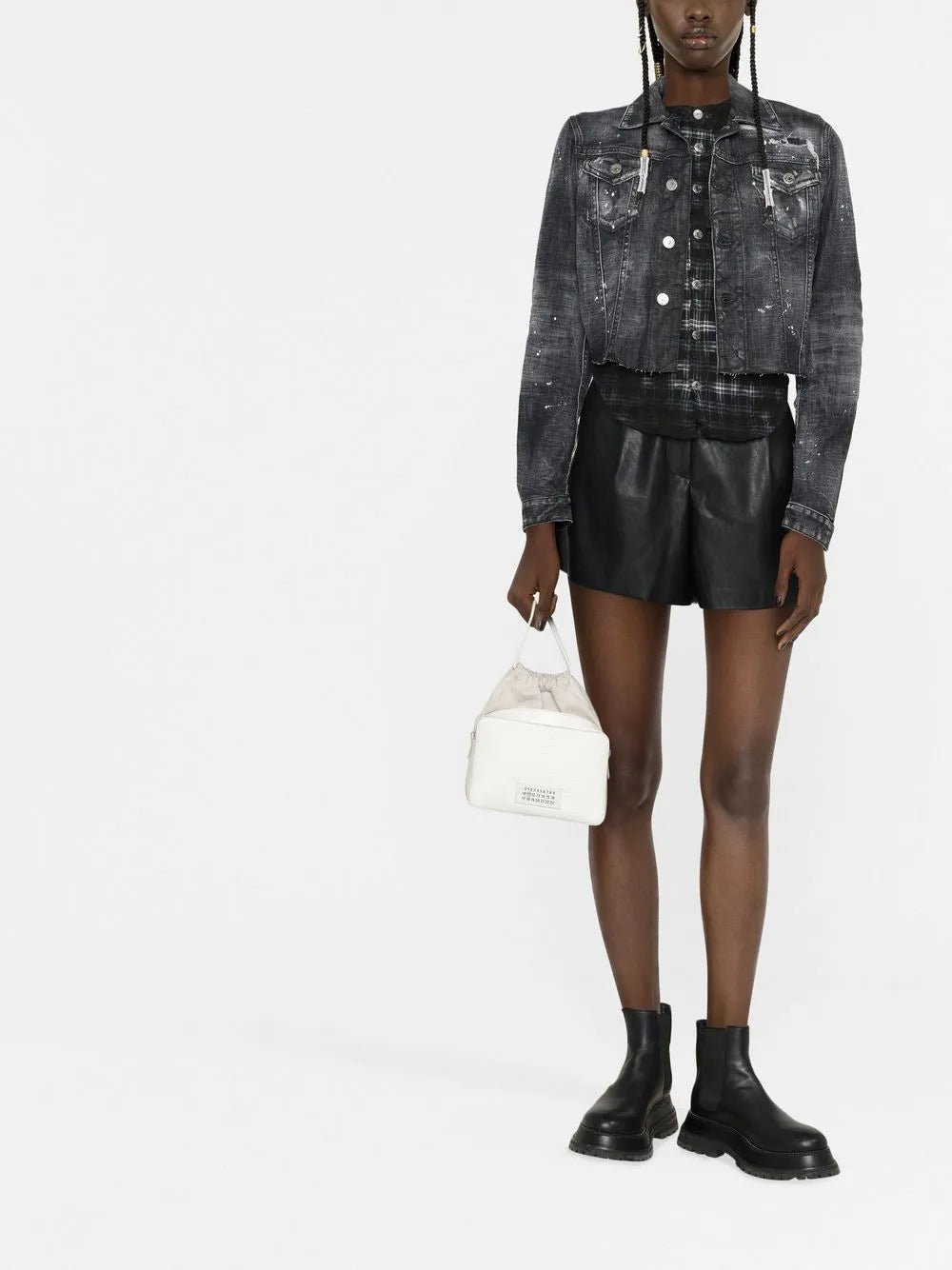Distressed-Effect Denim Jacket