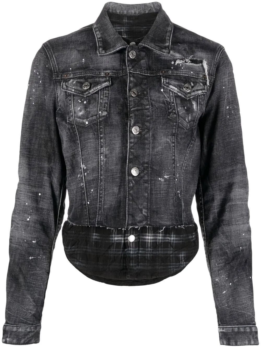 Distressed-Effect Denim Jacket