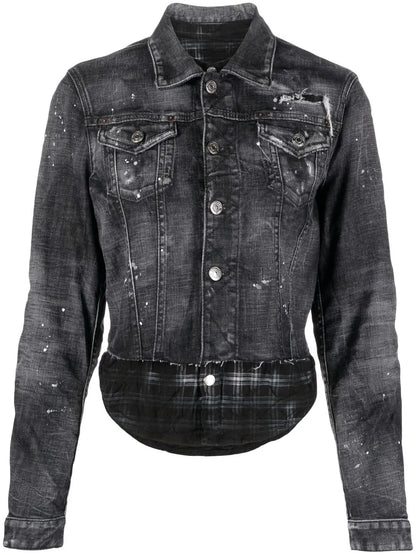 Distressed-Effect Denim Jacket