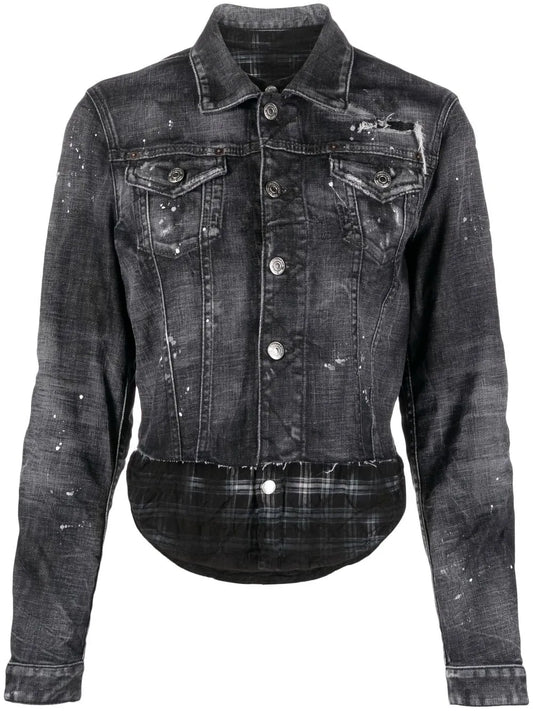 Distressed-Effect Denim Jacket