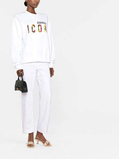 Icon Print Cotton Sweatshirt