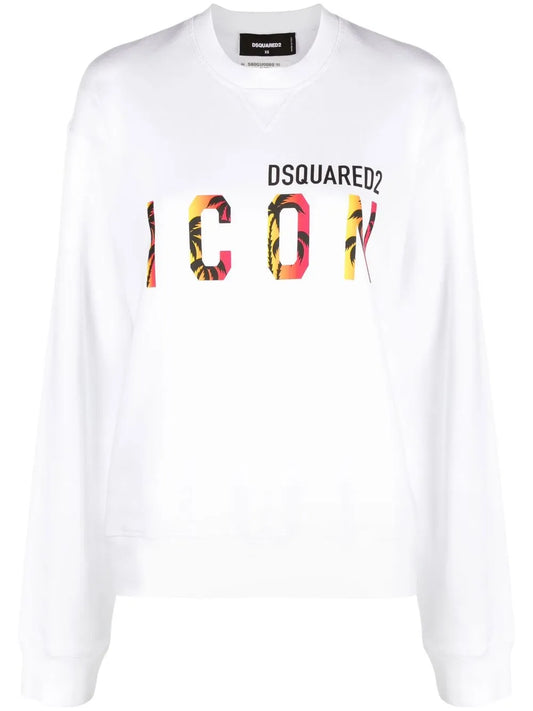 Icon Print Cotton Sweatshirt