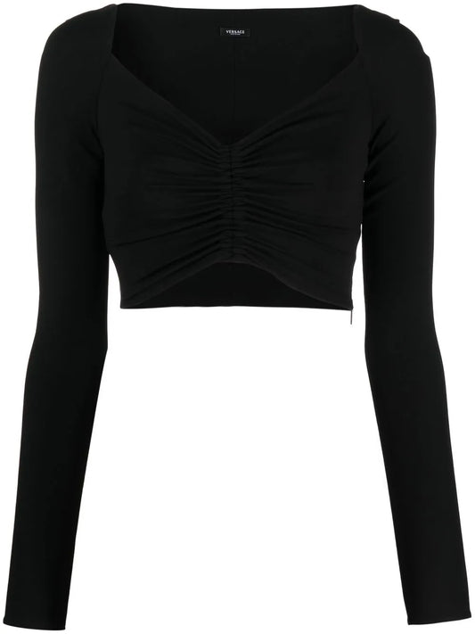 V-Neck Cropped Blouse