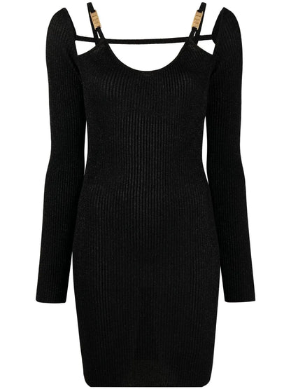 Cold-Shoulder Knitted Dress
