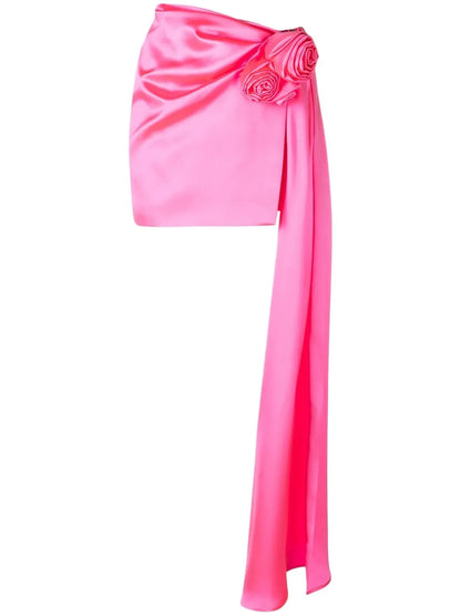 High-Waisted Drape-Detail Skirt