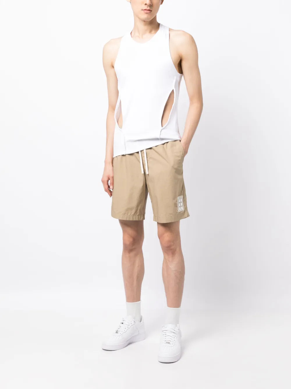 Logo-Patch Cotton Shorts