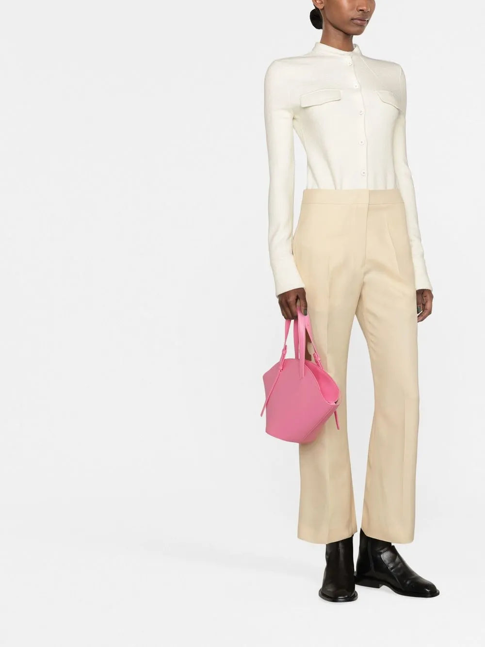 High-Waisted Flared Trousers