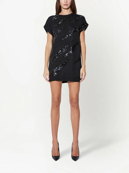Samantha Sequin-Embellished Knit Dress