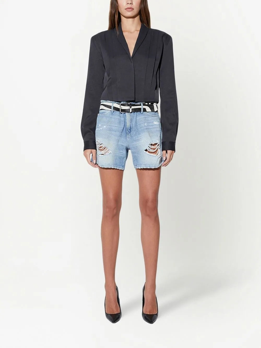 Pierce Distressed Denim Shorts