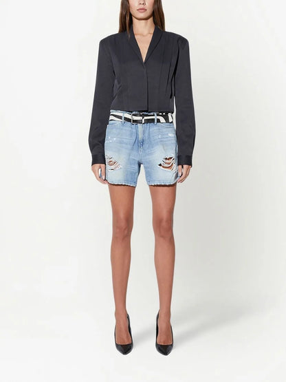 Pierce Distressed Denim Shorts