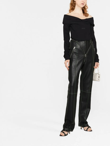 Off-Shoulder Cropped Sweatshirt
