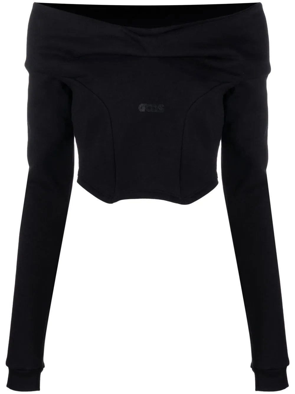 Off-Shoulder Cropped Sweatshirt