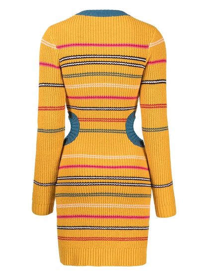Knitted Striped Mini Dress